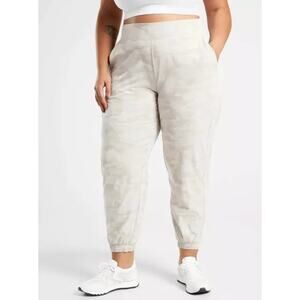 Athleta‎ Brooklyn Camo Joggers Sz 16 Abalone Beige Tan Lightweight Pull On Pants